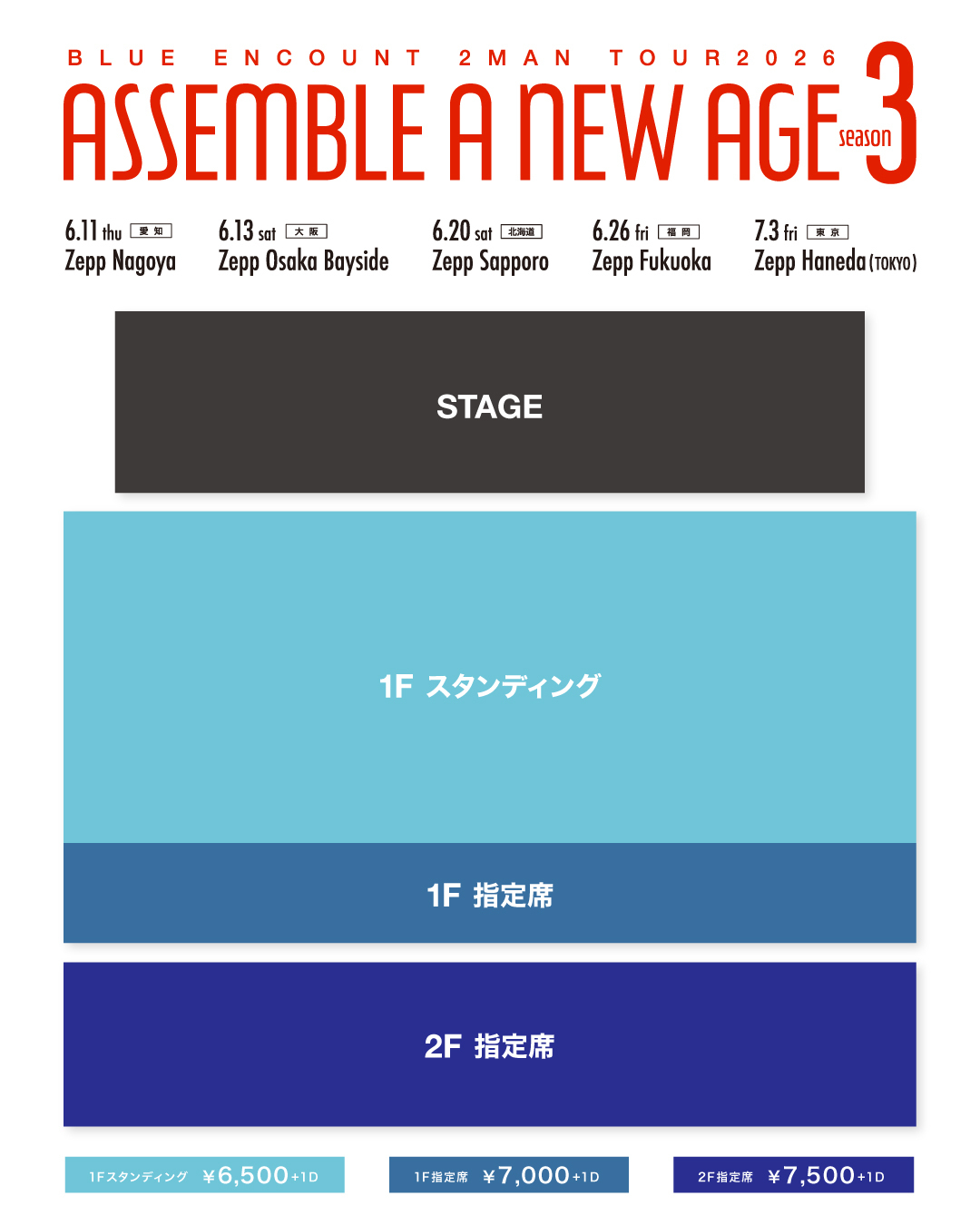 BLUE ENCOUNT 2MAN TOUR2026 ASSEMBLE A NEW AGE -season3 開催決定